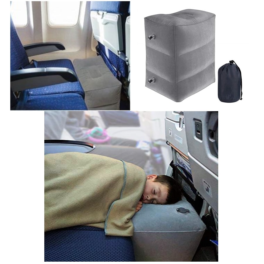כרית מתנפחת לרגליים / מיטה לילדים (לטיסה, רכבת, רכב)