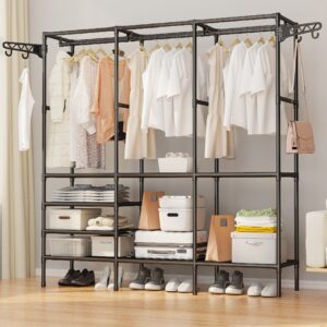 ארון בגדים פתוח כולל מדפים ותליה - 3 טורים, רוחב 160 ס"מ