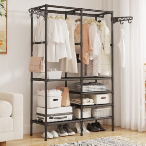 ארון בגדים פתוח כולל מדפים ותליה - 2 טורים, רוחב 107 ס"מ