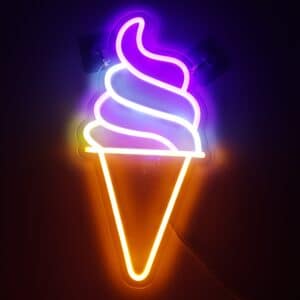 מנורת ניאון USB גביע גלידה, לעיצוב ואווירה – Neon Icecream