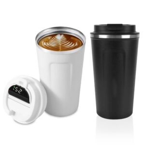 ספל תרמי 480 מ"ל מנירוסטה עם תצוגת טמפ' - שחור SWISS