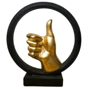 פסל אומנותי “יד יוצרת לייק LIKE מוזהב” – סמל להערכה והצלחה