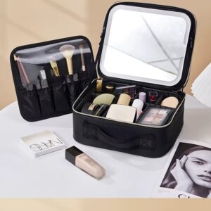 ארגונית איפור ותכשיטים מקצועית עם מראה ותאורת לד