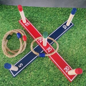 משחק מעץ לגינה/חצר: קליעה למטרה השחלת טבעות - RING TOSS