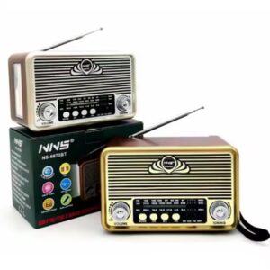 רדיו בלוטוס על סוללות / סוללה נטענת - בעיצוב רטרו עם פנס חירום