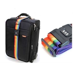 רצועה למזוודה עם מנעול קוד מובנה, במגוון צבעים