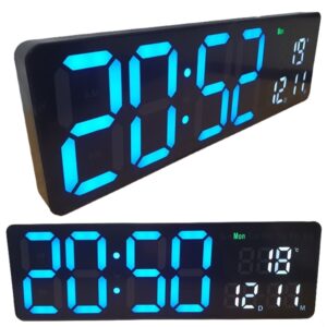 שעון שולחני / קיר LED דיגיטלי USB - עם תצוגת יום, תאריך וטמפ'